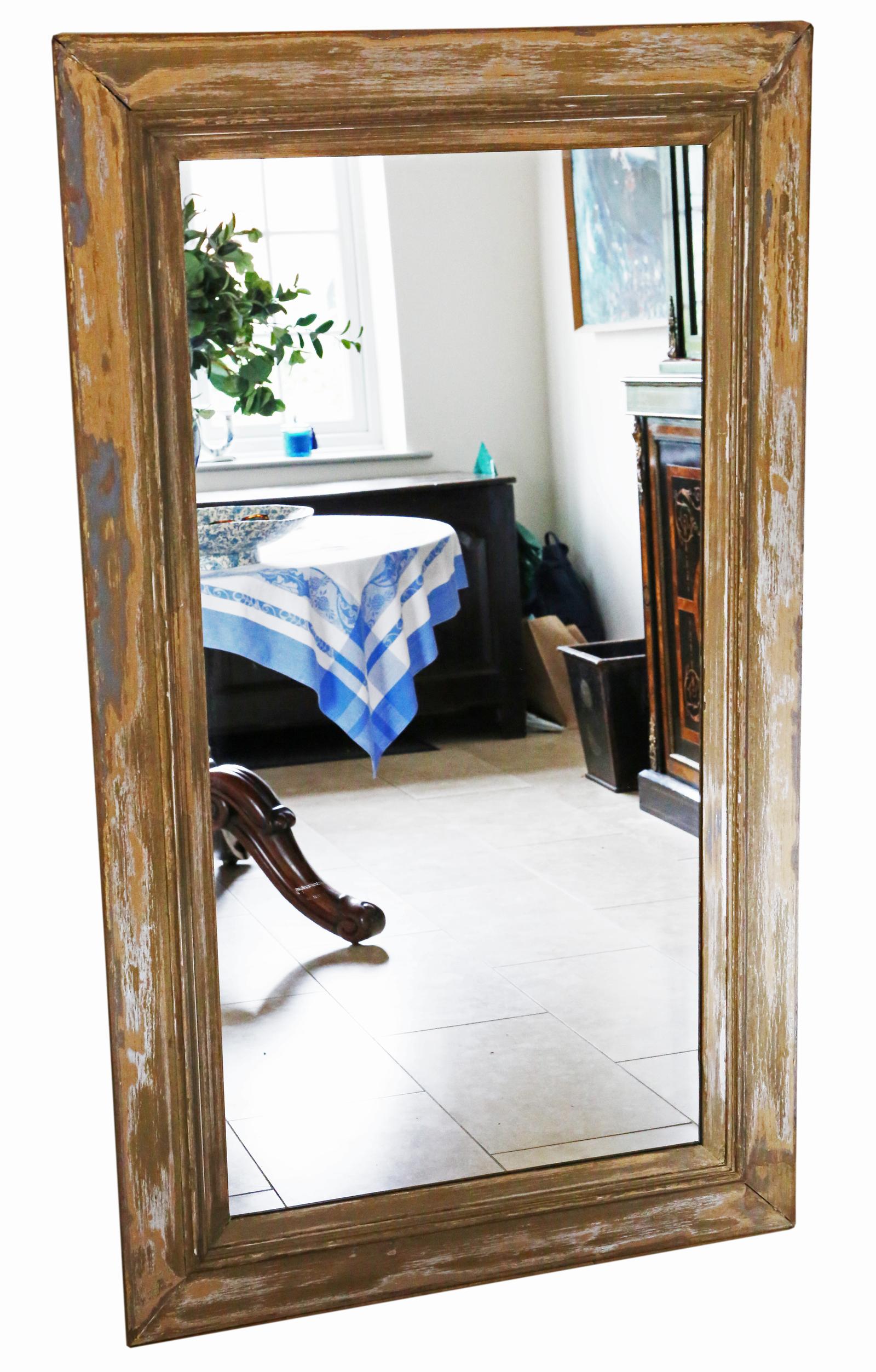 Antique Very Large 19th Century Distressed Overmantle Wall Mirror (1 of 6)