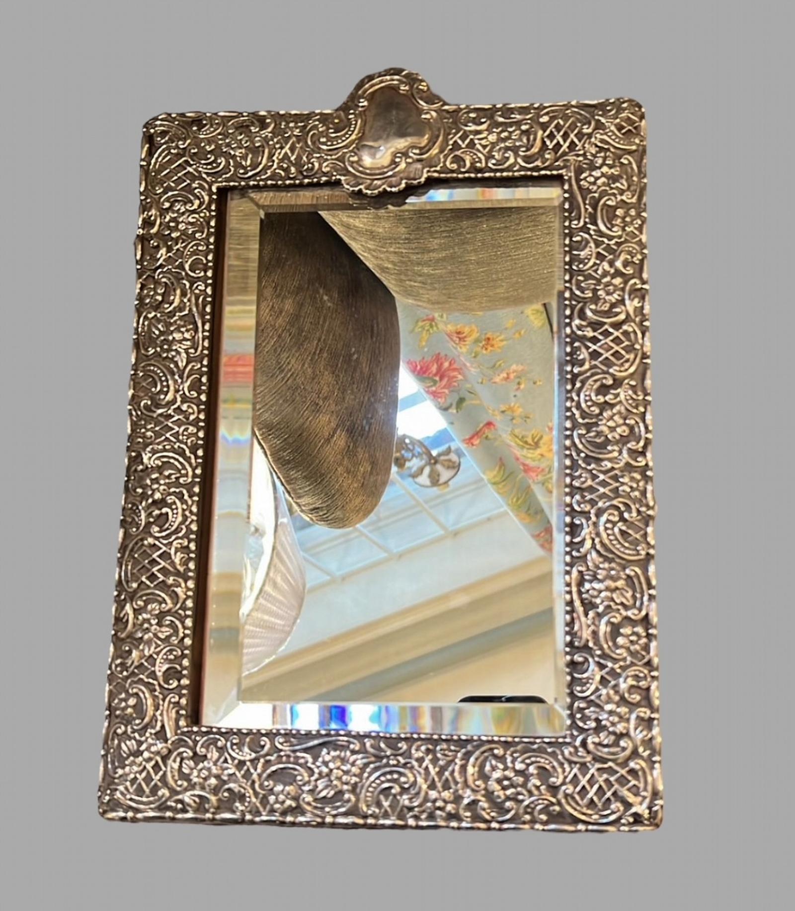 Oblong Shaped Silver Mirror 1900 (1 of 6)
