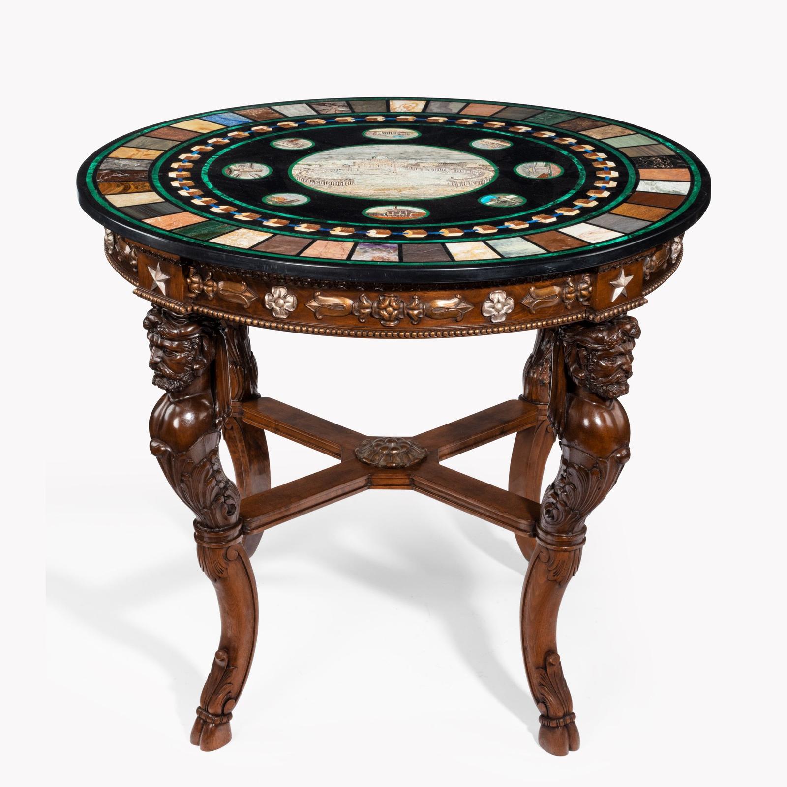 Neoclassical Pietra Dura, Micro Mosaic & Walnut Centre Table (1 of 13) Neoclassical Pietra Dura, Micro Mosaic & Walnut Centre Table (1 of 13)