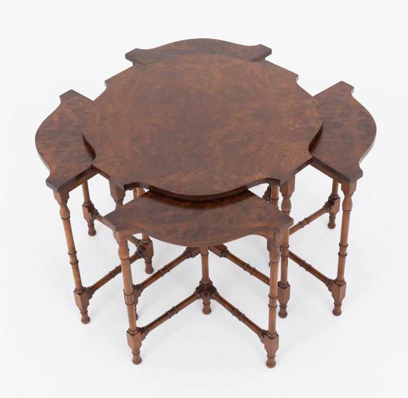 Nest of 5 Burr Walnut Tables (1 of 8) Nest of 5 Burr Walnut Tables (1 of 8)