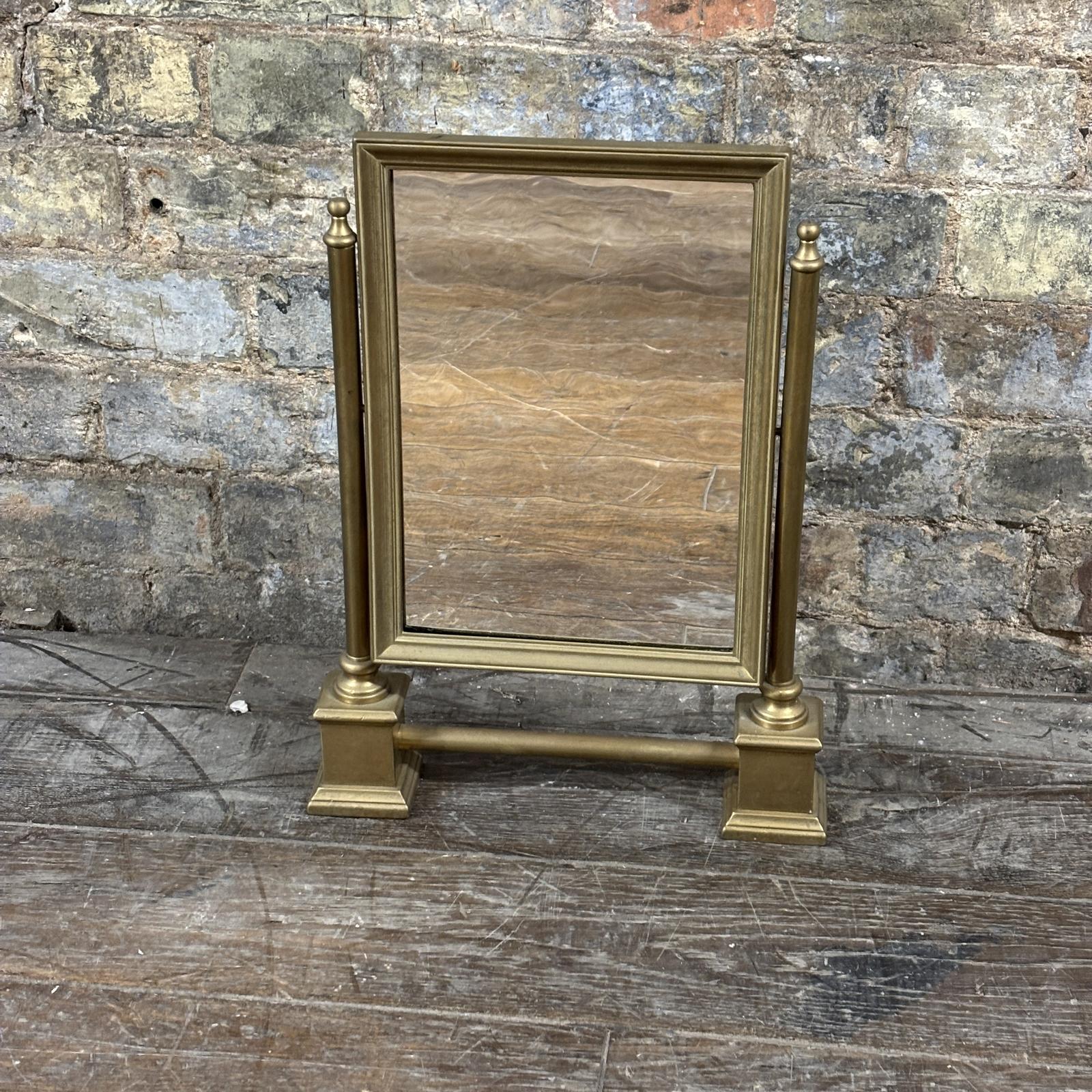 1930s Brass Rectangular Dressing Table Mirror (1 of 6)