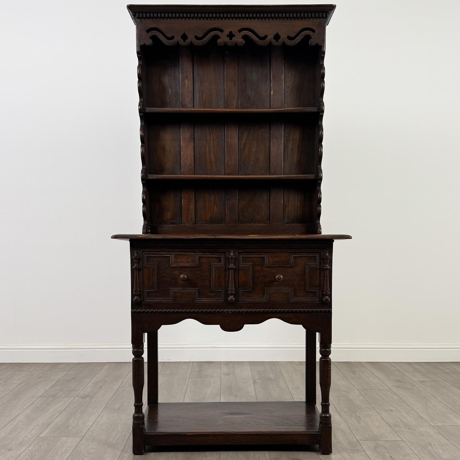 Antique 20th Century Small Oak Jacobean Style Dresser (1 of 11)