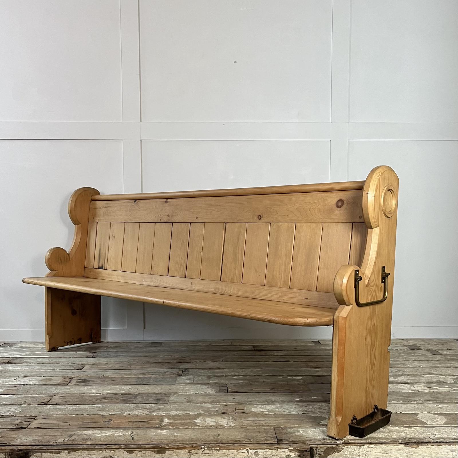 Long Victorian Pine Church Pew (1 of 15)
