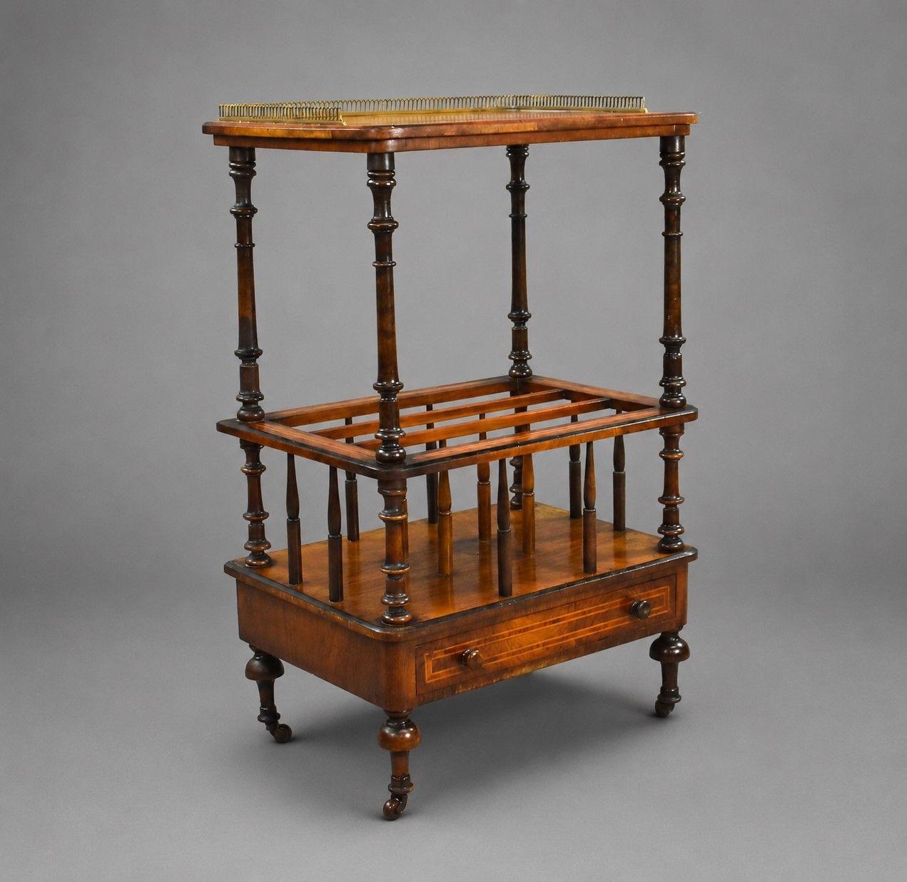 Victorian Burr Walnut Inlaid Canterbury (1 of 6) Victorian Burr Walnut Inlaid Canterbury (1 of 6)