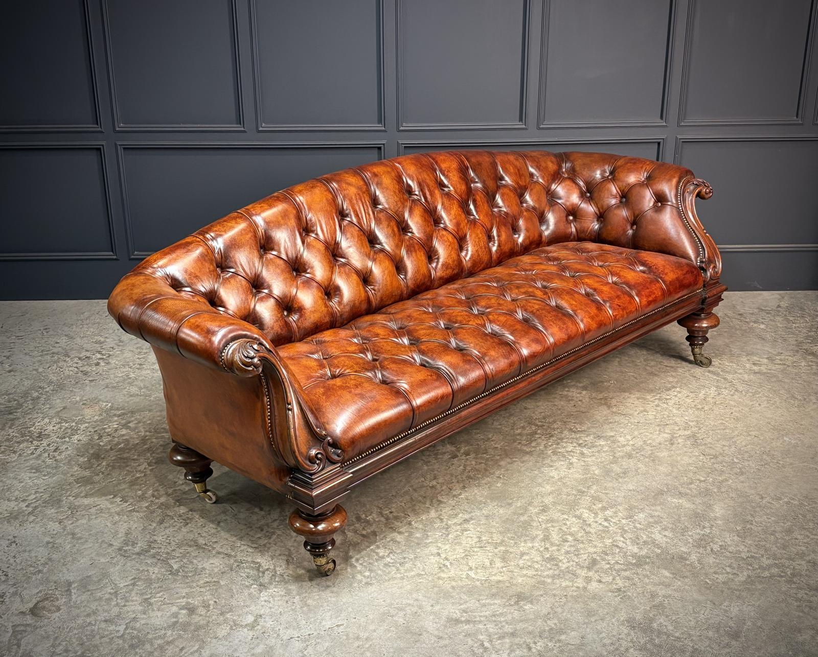 Magnificent Hand Dyed Brown Victorian Leather Sofa (1 of 11) Magnificent Hand Dyed Brown Victorian Leather Sofa (1 of 11)