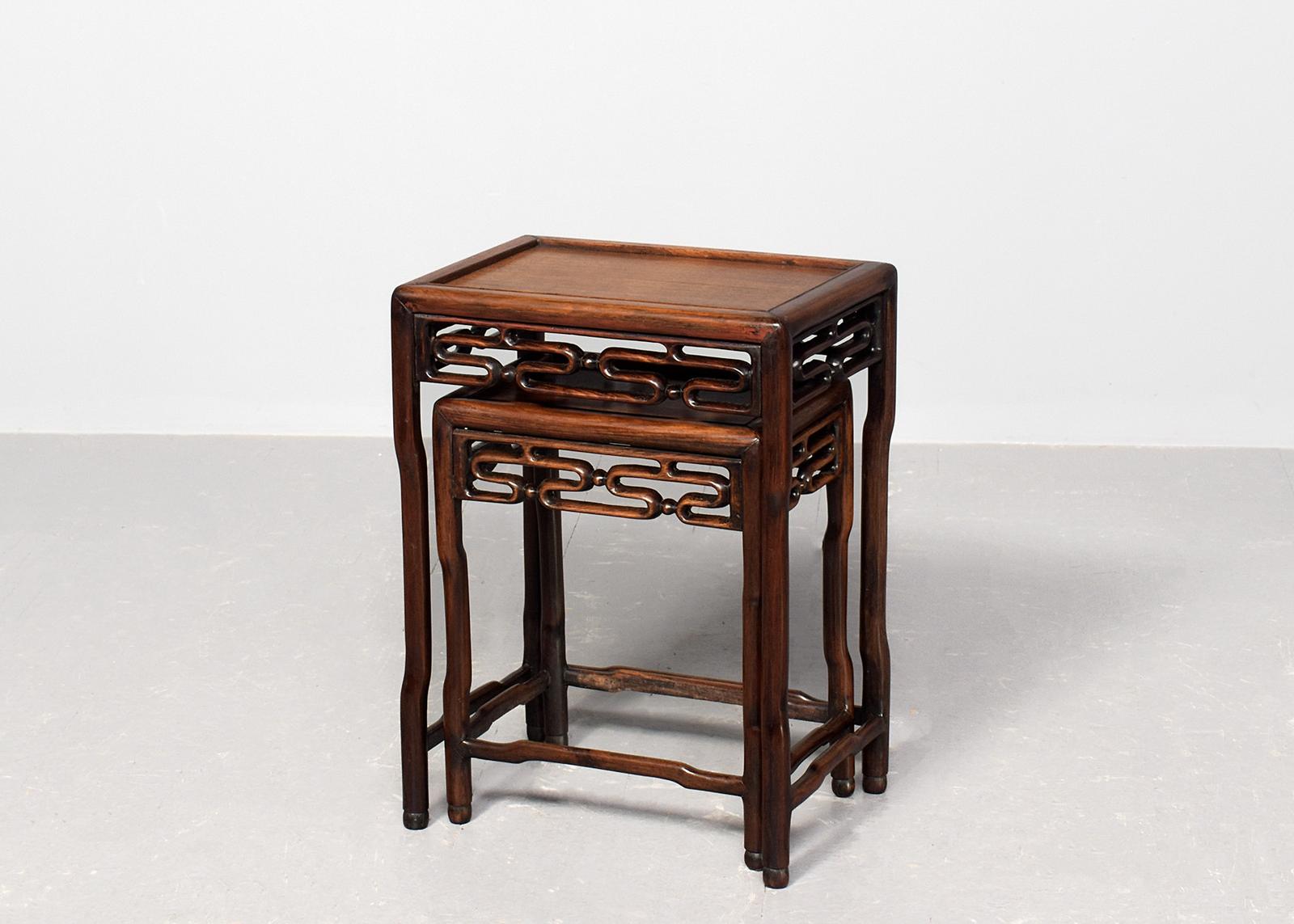 Neat-sized Pair of Chinese Hongmu Nest of Tables (1 of 1) Neat-sized Pair of Chinese Hongmu Nest of Tables (1 of 1)