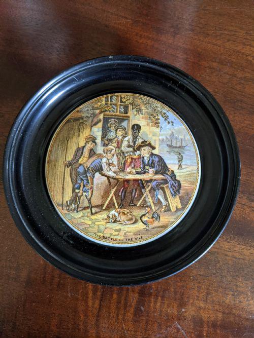 Victorian Prattware Pot Lid - Battle of the Nile (1 of 2)