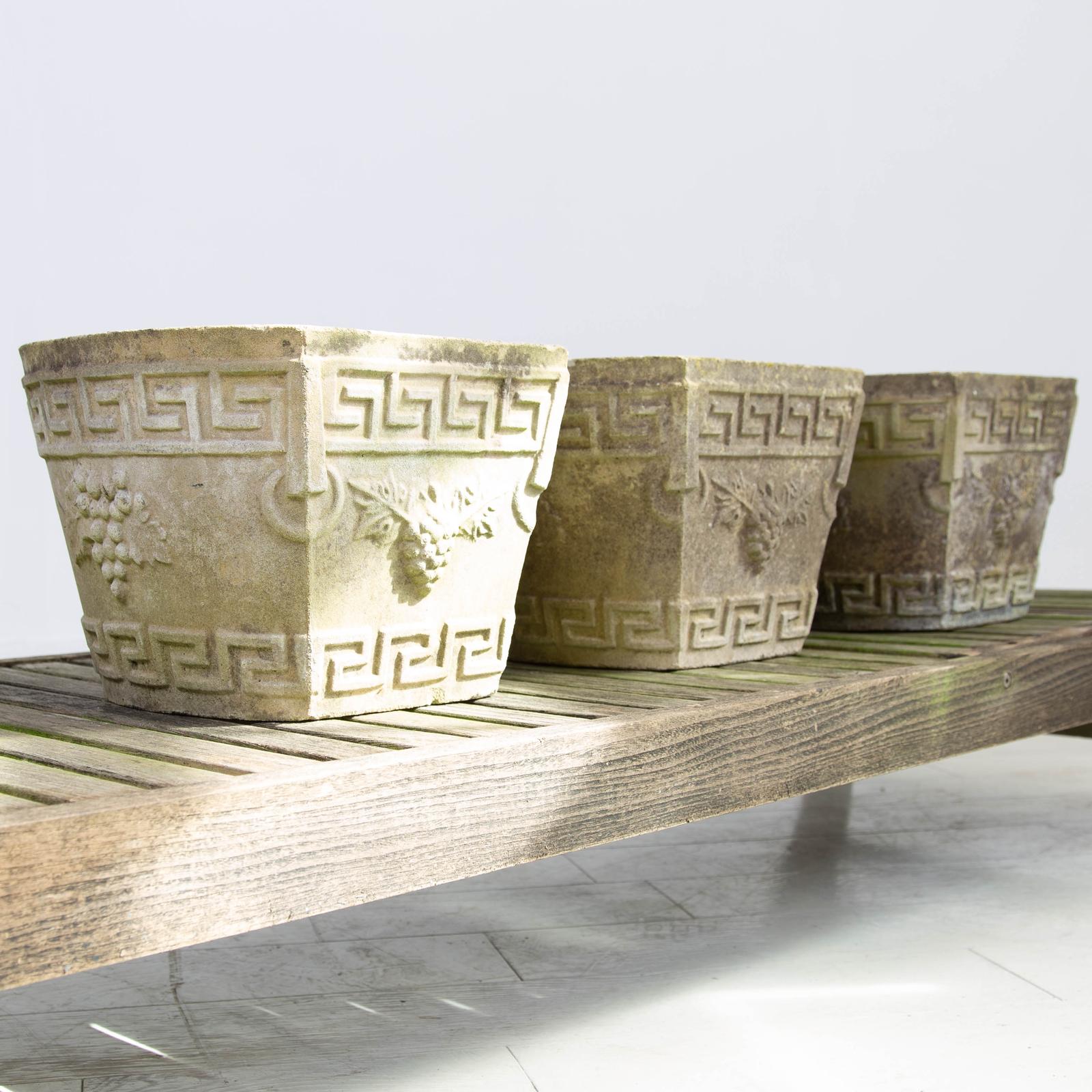 Set of 3 Attractive Weathered Garden Planters (1 of 10) Set of 3 Attractive Weathered Garden Planters (1 of 10)