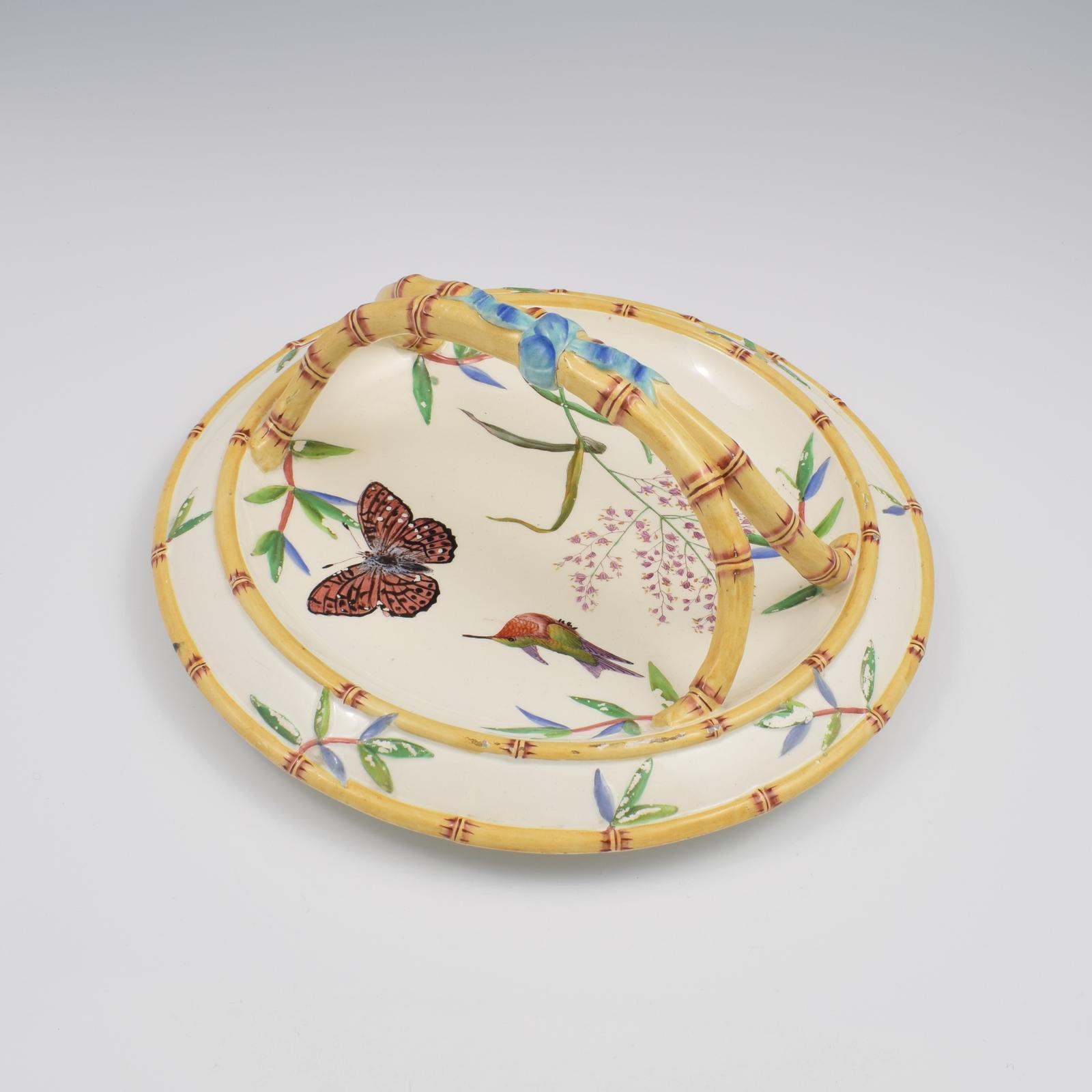 Victorian Wedgwood Aesthetic Period Bamboo Card Tray / Basket (1 of 12)