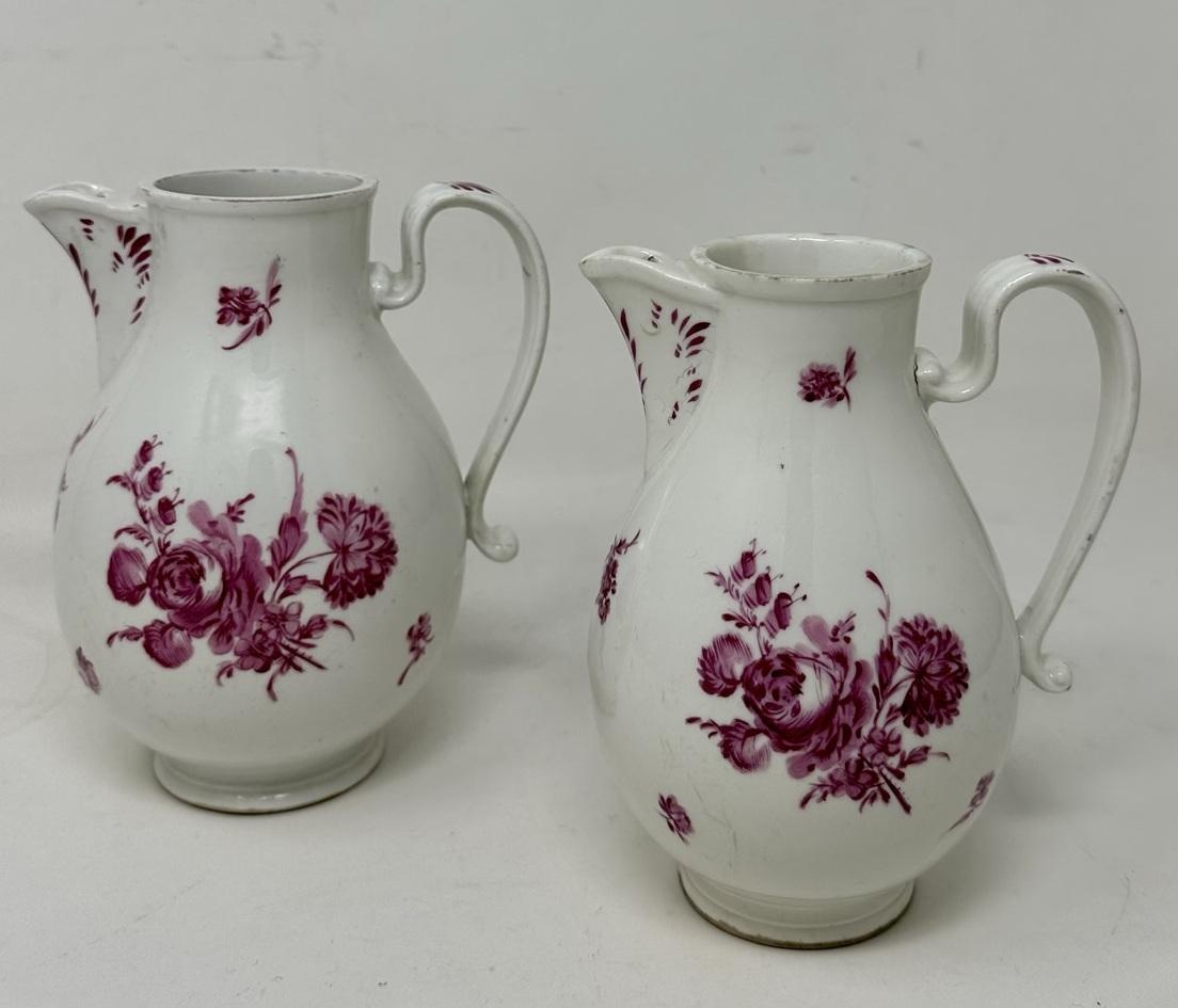 Antique Austrian Royal Vienna Porcelain Cream Milk Jug Pitchers Puce Burgundy (1 of 9)