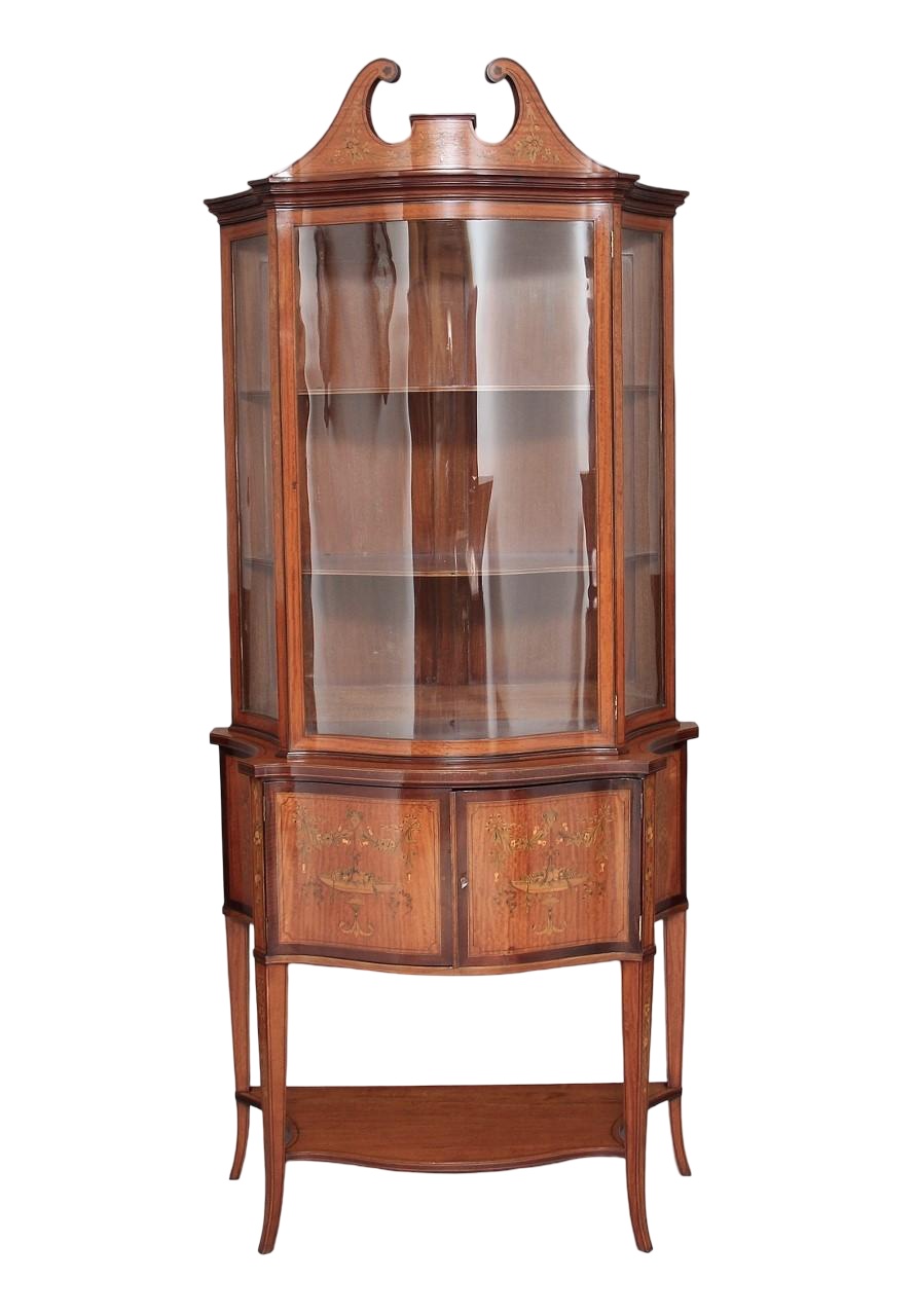 19th Century Satinwood Inlaid Display Cabinet (1 of 14) 19th Century Satinwood Inlaid Display Cabinet (1 of 14)