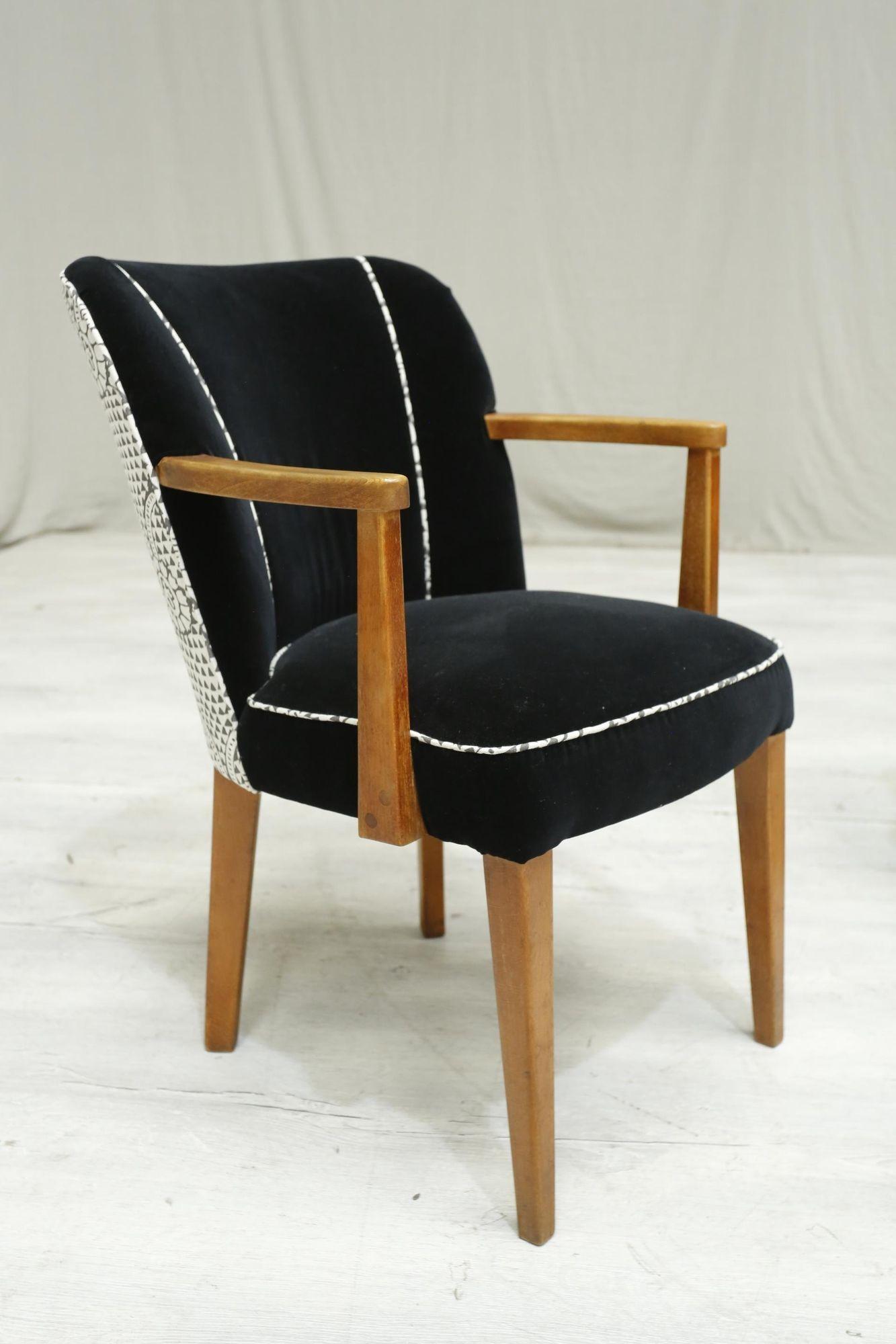 Single Mid Century Desk Chairs - Black Velvet (1 of 11) Single Mid Century Desk Chairs - Black Velvet (1 of 11)