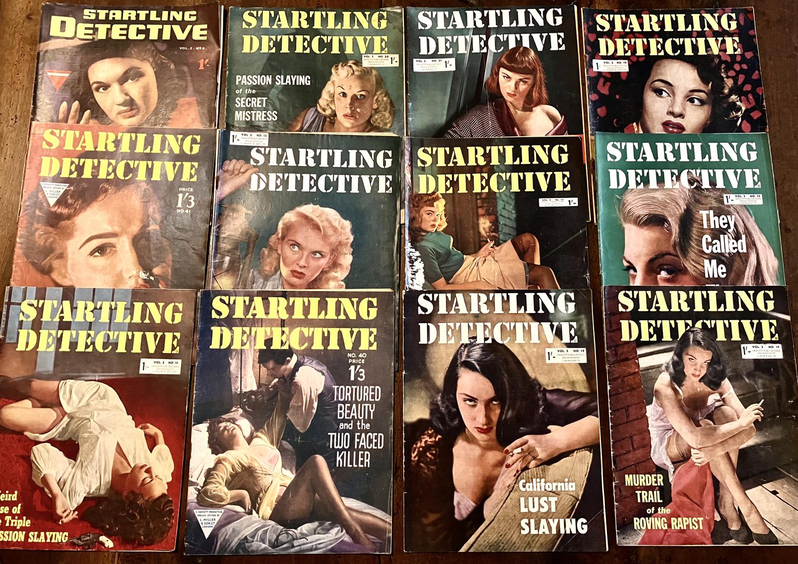 1950s The Startling Detective Scarce Collection of True Crime Magazines x 12 (1 of 5)
