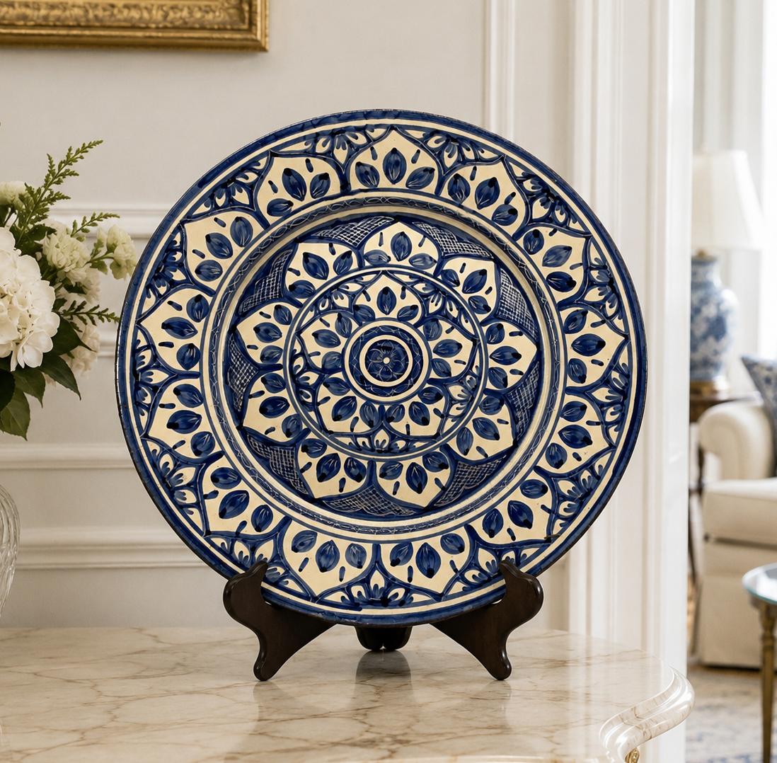 Large Moorish Style Orchard Pattern Charger Plate Continental Antique Delft (1 of 13) Large Moorish Style Orchard Pattern Charger Plate Continental Antique Delft (1 of 13)