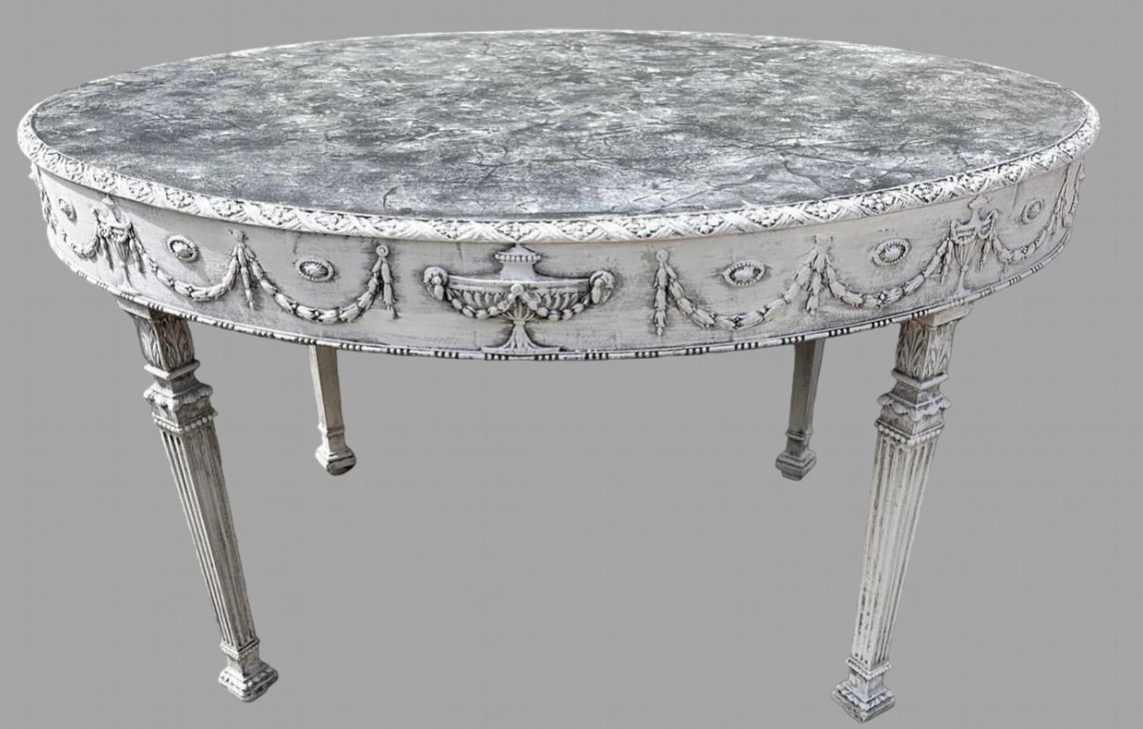 A C1880 Painted Oval Centre Table (1 of 6)