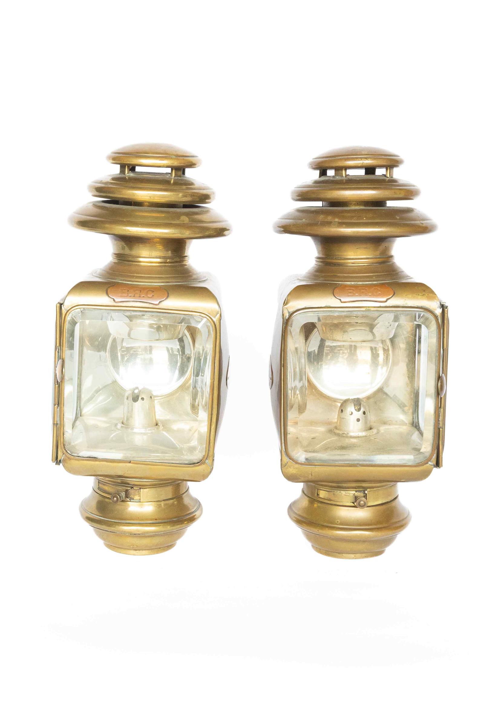Pair Edwardian Veteran Car Brass Side Oil Lamps (1 of 10) Pair Edwardian Veteran Car Brass Side Oil Lamps (1 of 10)