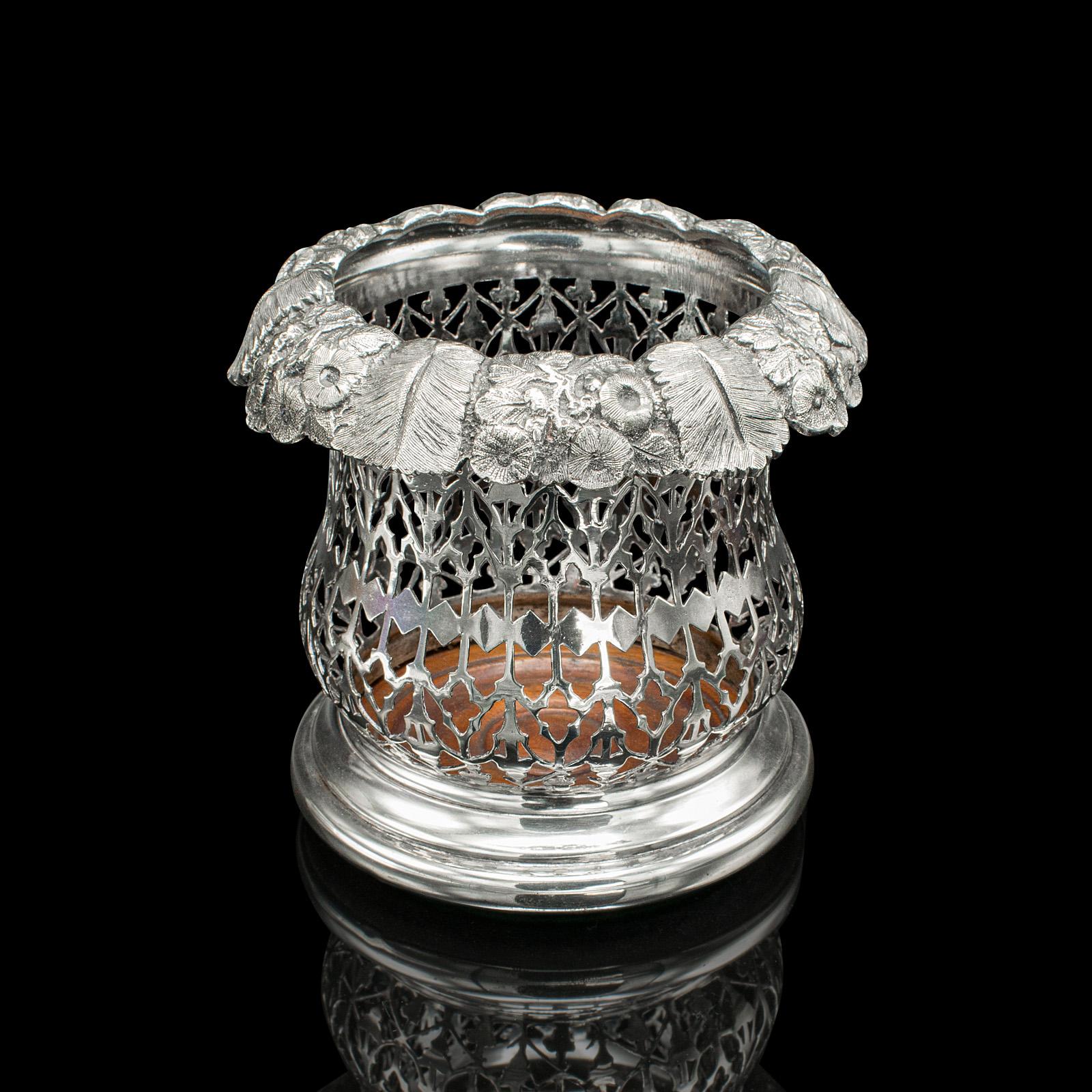 Antique Bottle Coaster, English, Silver Plate, Decorative Drinks Rest, Victorian (1 of 9)