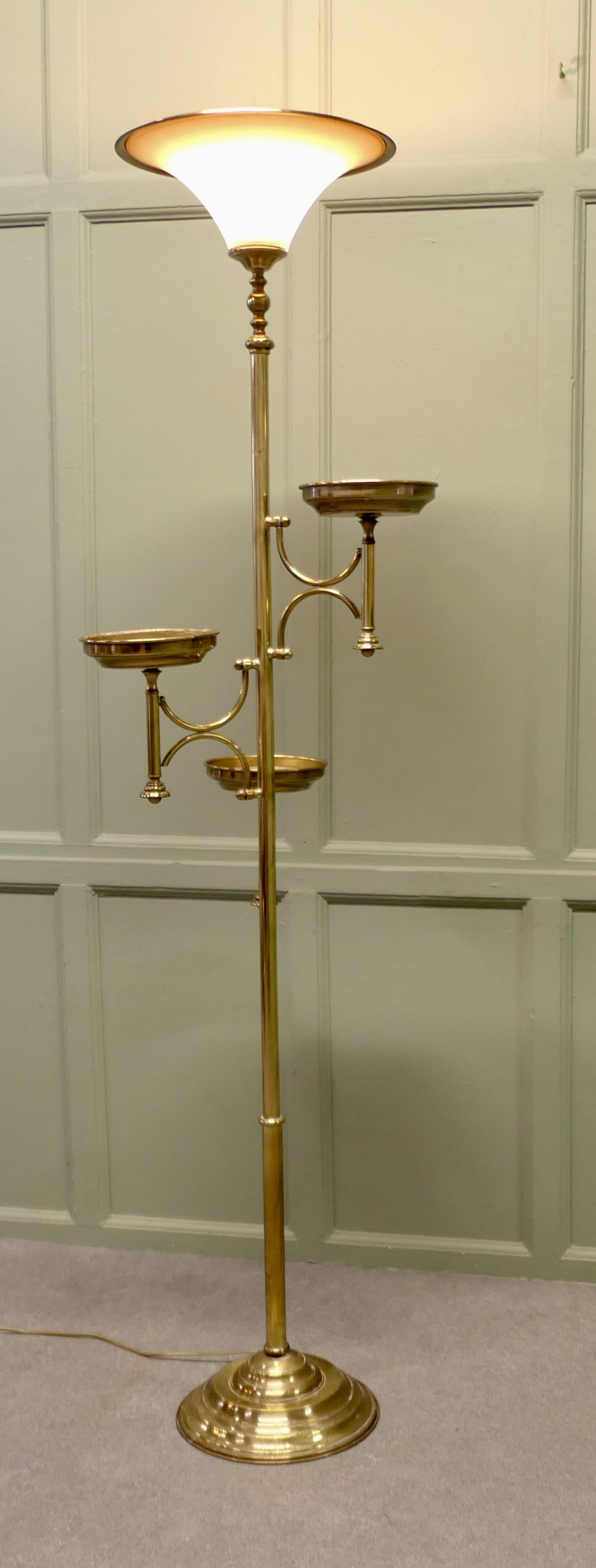 A Postmodern Floor Lamp with 3 Plant Stands (1 of 6)