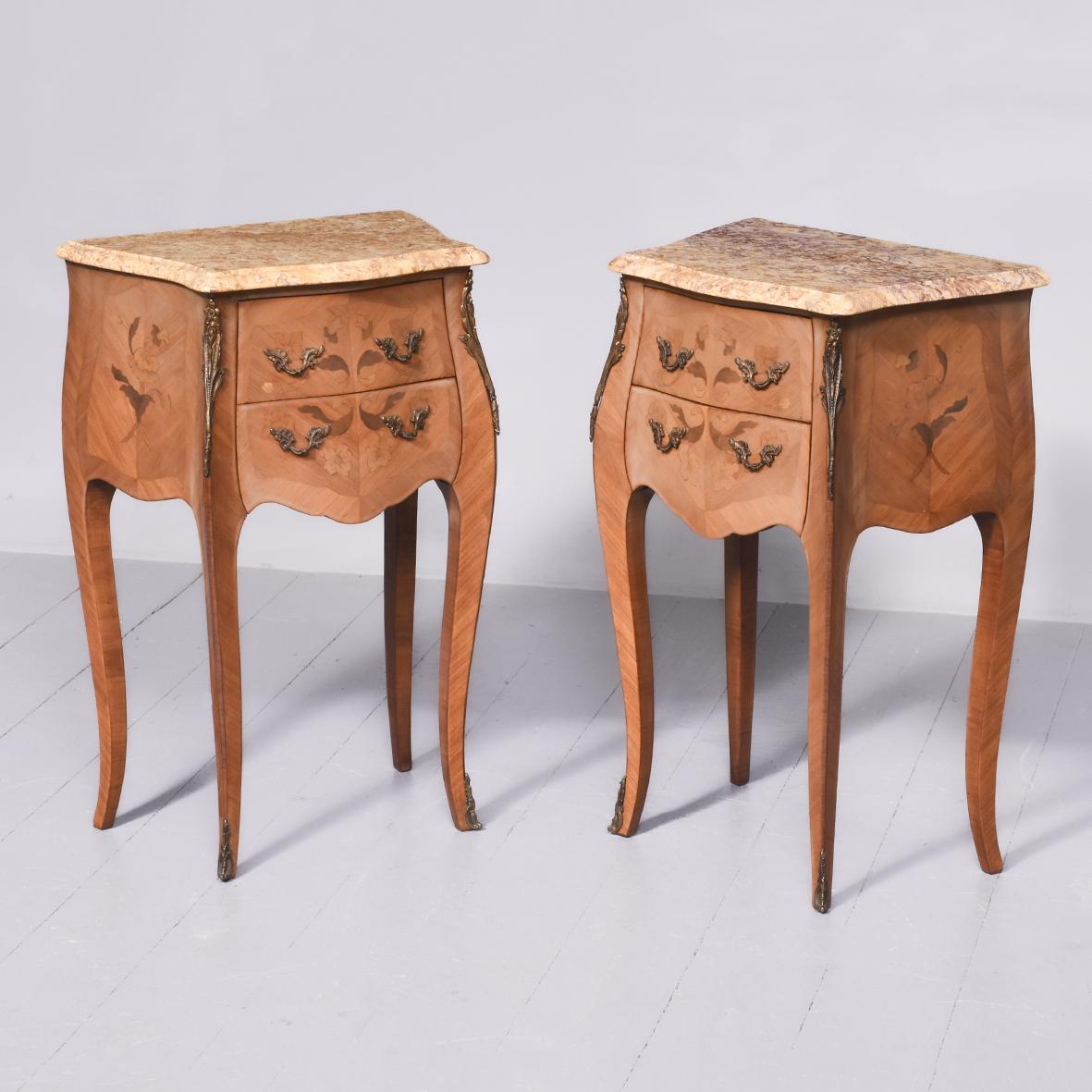 Pair of French Marble Topped Side Cabinets (1 of 9)