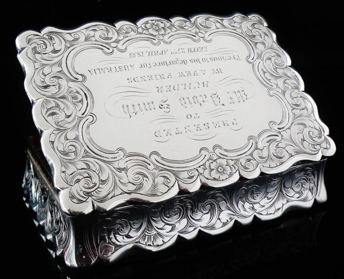 Sterling Silver Snuff Box Frederick Marsden, Birmingham 1854 Australian Interest (1 of 13) Sterling Silver Snuff Box Frederick Marsden, Birmingham 1854 Australian Interest (1 of 13)