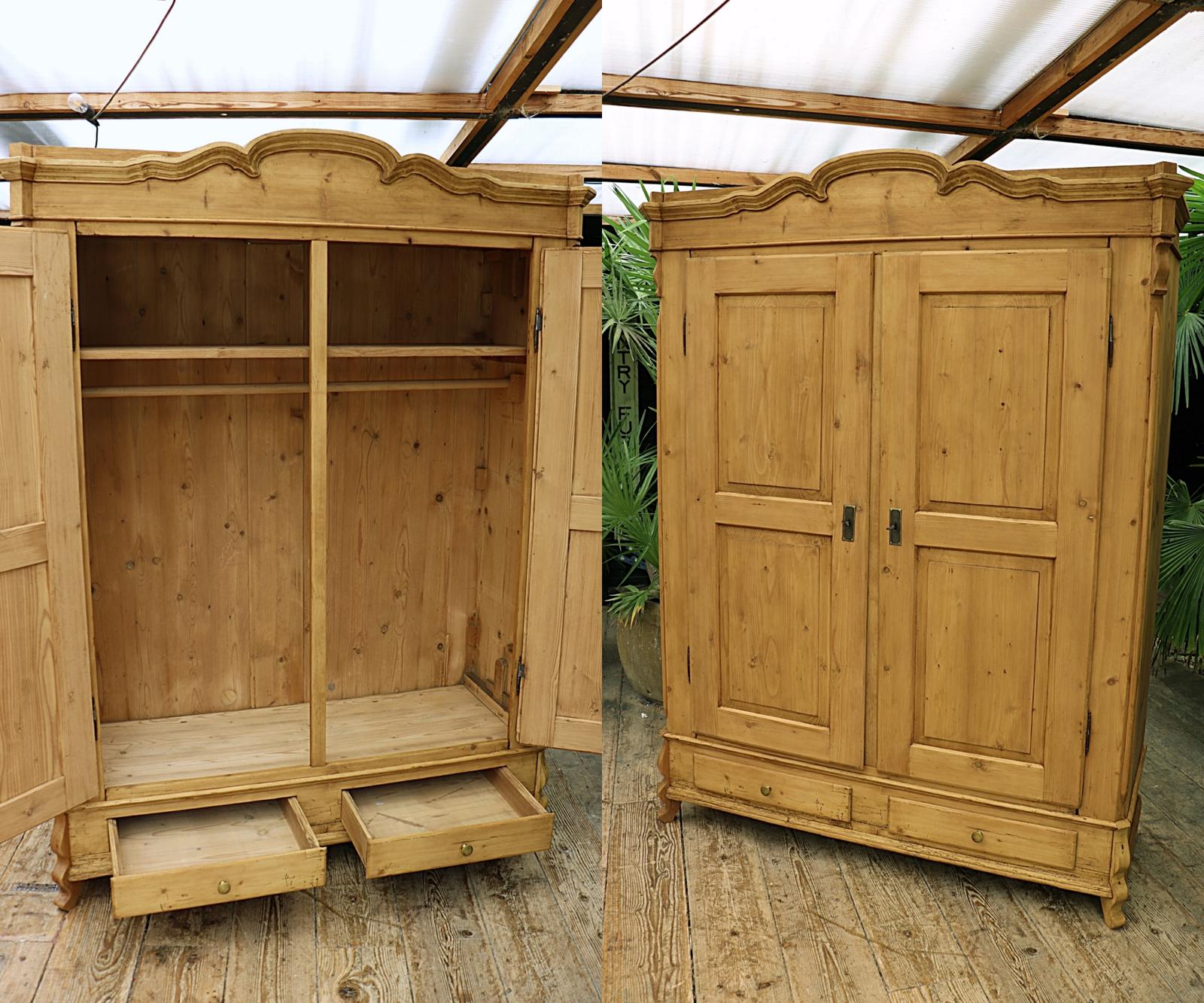 WOW! Quality! Big Old 19th Century Pine Double Knock Down Wardrobe (1 of 20)
