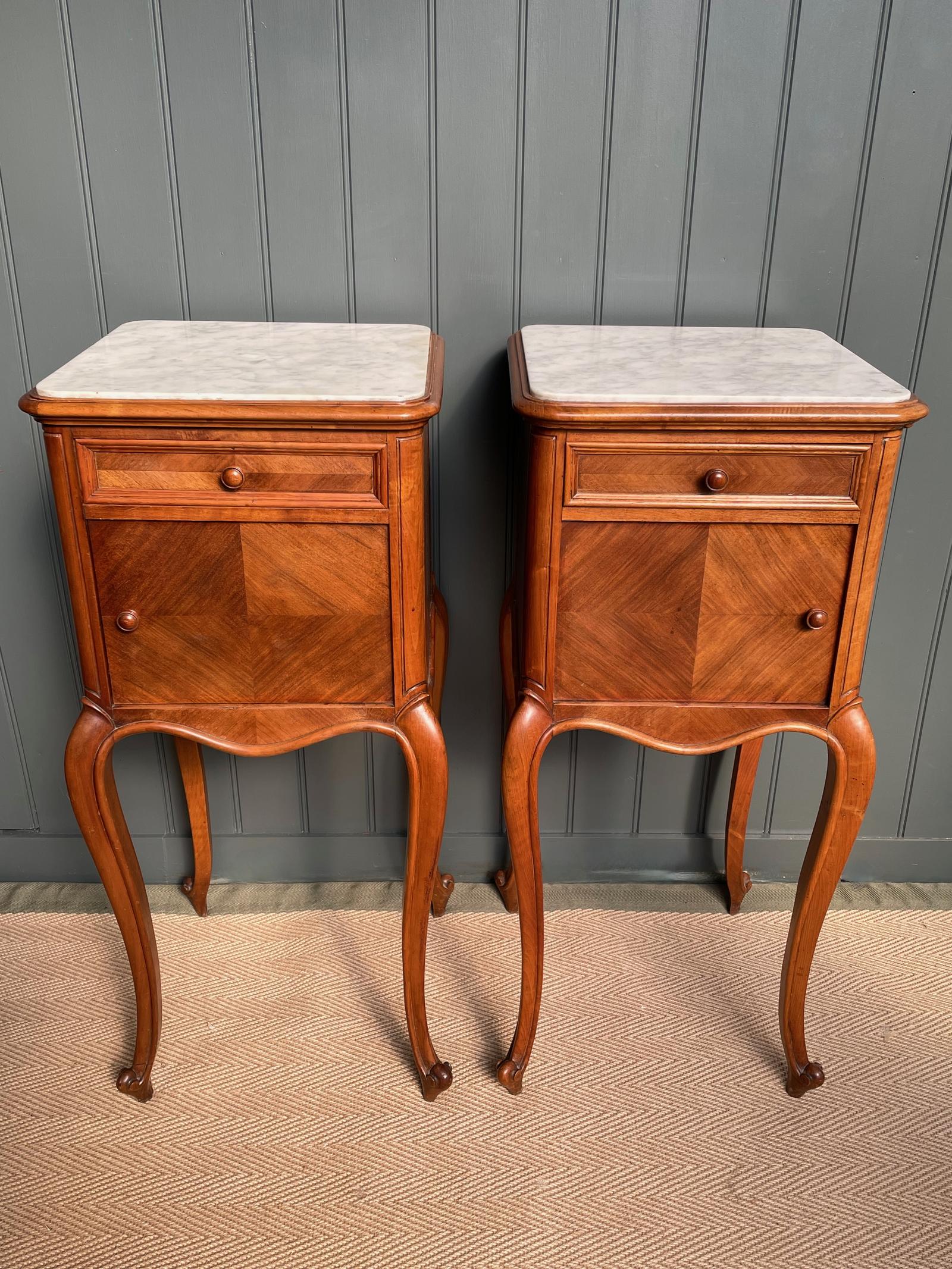 Pair of Marble-topped Bedside Tables (1 of 7)