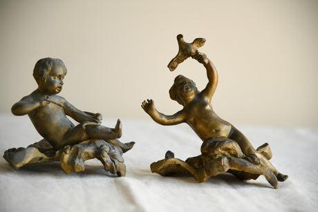 Pair of Continental Bronze Cherubs (1 of 11)