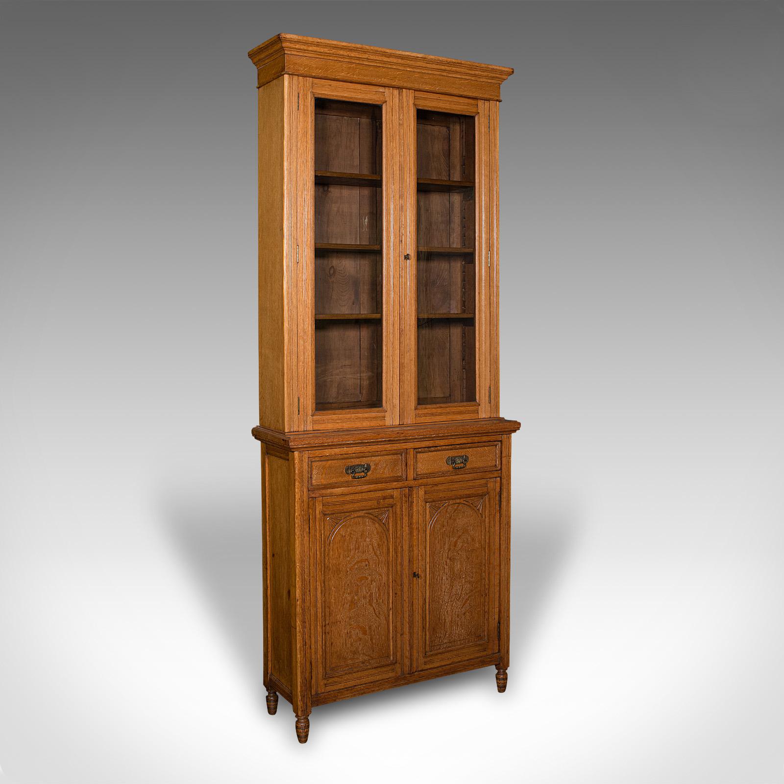 Antique Glazed Bookcase, English, Oak, Display, Hall Cabinet, Victorian c.1900 (1 of 12) Antique Glazed Bookcase, English, Oak, Display, Hall Cabinet, Victorian c.1900 (1 of 12)
