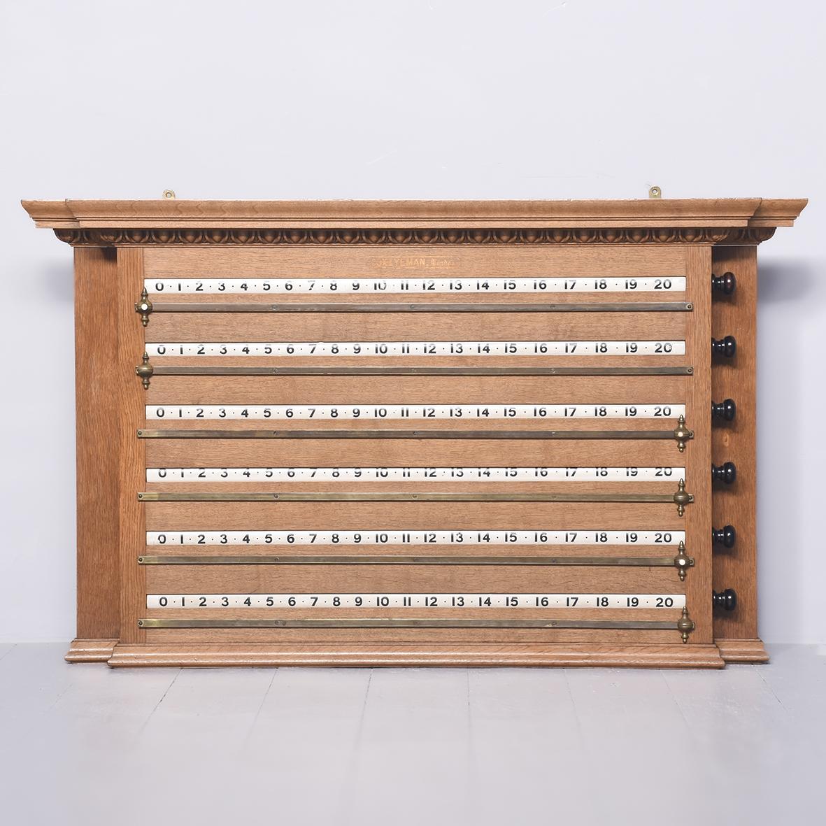 Victorian Carved Oak 6 Bank Scoreboard (1 of 10)