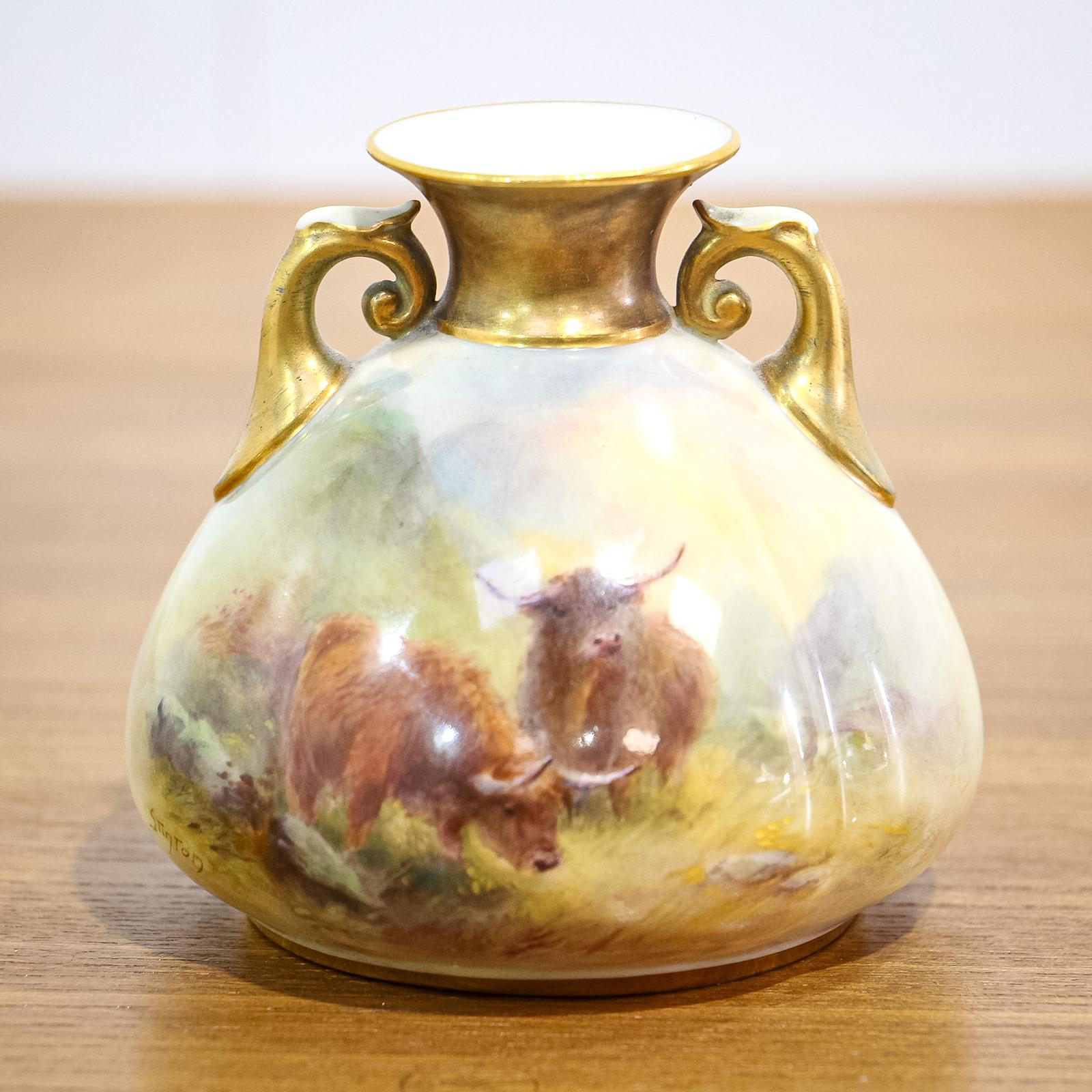 Royal Worcester Double Handled Vase by Stinton (1 of 7) Royal Worcester Double Handled Vase by Stinton (1 of 7)