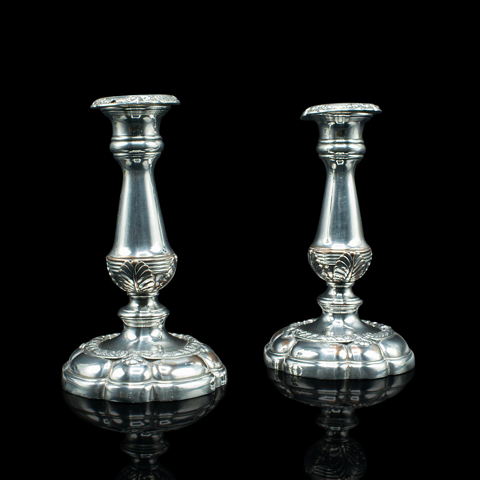 Pair Of Antique Decorative Candlesticks, English, Silver Plate, Stand, Edwardian (1 of 12)