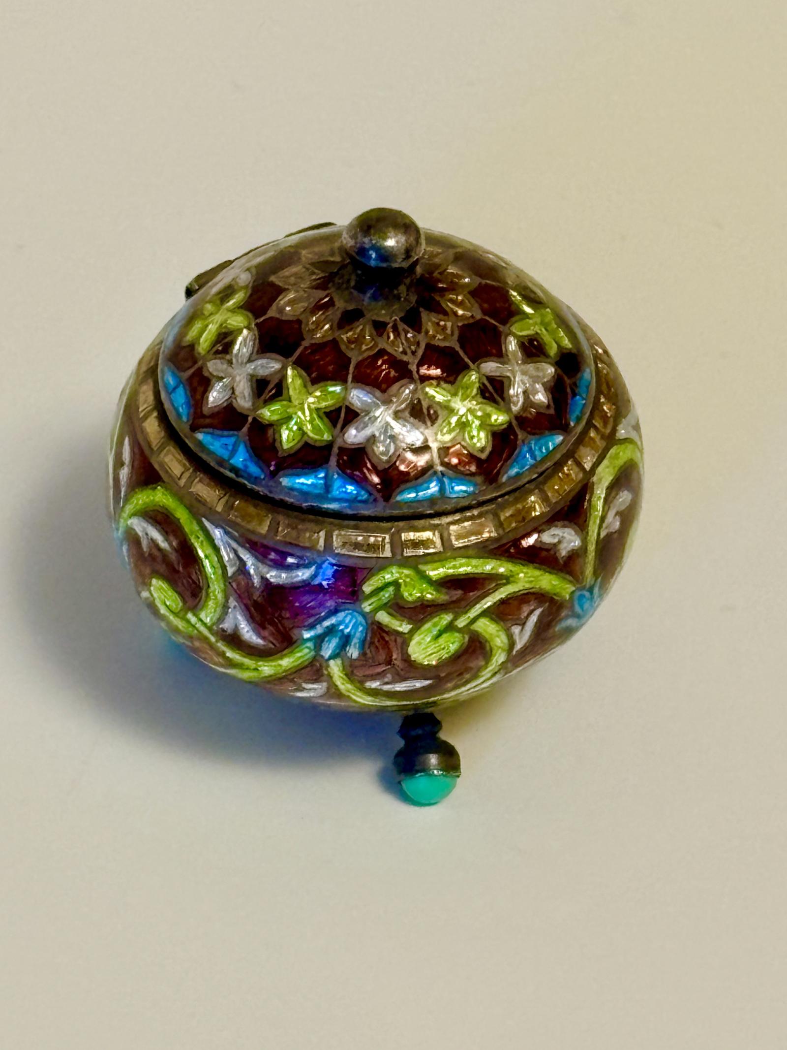 Antique Guilloche Enamel & Silver Indian Miniature Trinket Box (1 of 15) Antique Guilloche Enamel & Silver Indian Miniature Trinket Box (1 of 15)