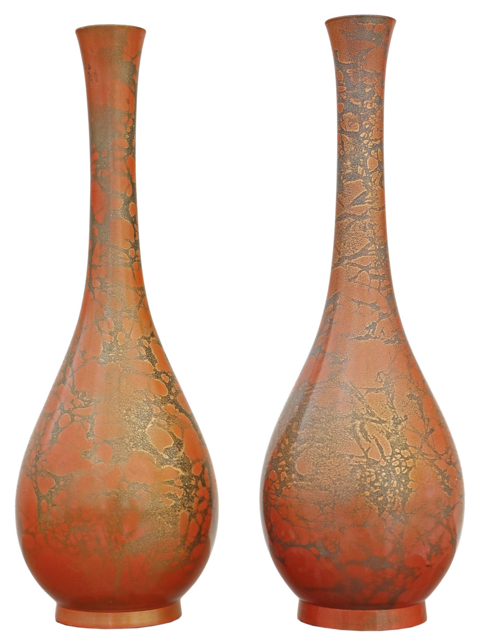 Vintage Fine Quality Japanese Period Rare Pair of Murashido Bronze Vases C1970 (1 of 5)