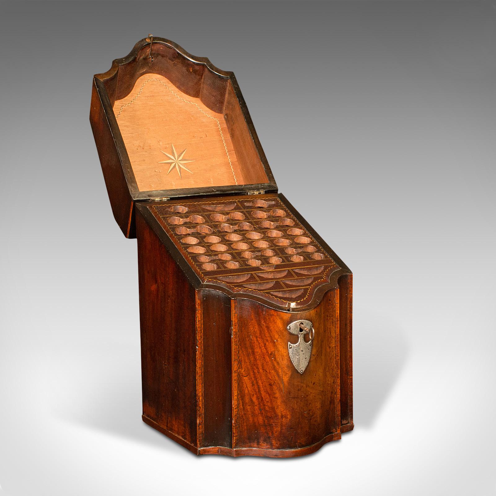 Antique Knife Box, English, Walnut, Cutlery Canteen, Fitted Interior, Georgian (1 of 12)