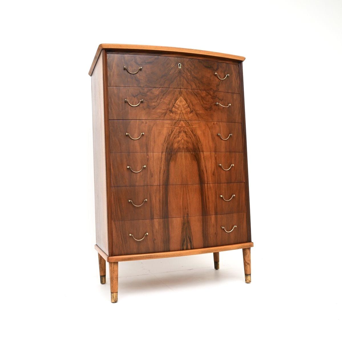 Danish Vintage Walnut & Brass Chest of Drawers (1 of 10) Danish Vintage Walnut & Brass Chest of Drawers (1 of 10)