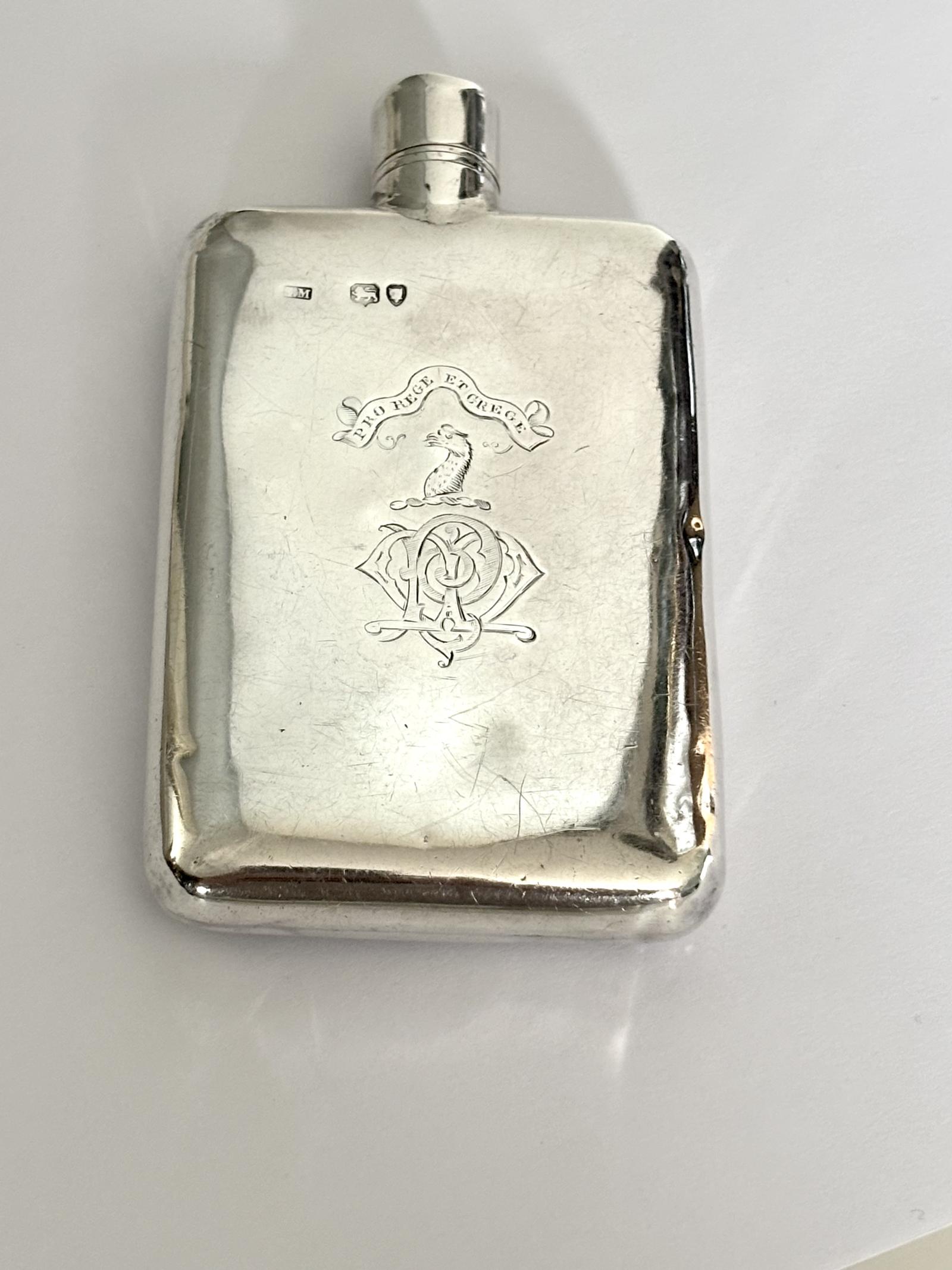 Sampson Mordan Victorian Hip Flask - London 1884 (SMALL REPAIRS) (1 of 11) Sampson Mordan Victorian Hip Flask - London 1884 (SMALL REPAIRS) (1 of 11)