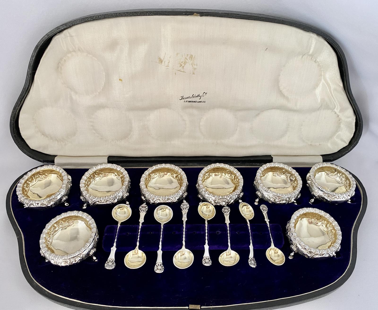 Victorian Set of Eight Silver Salts - London 1872 (1 of 12)