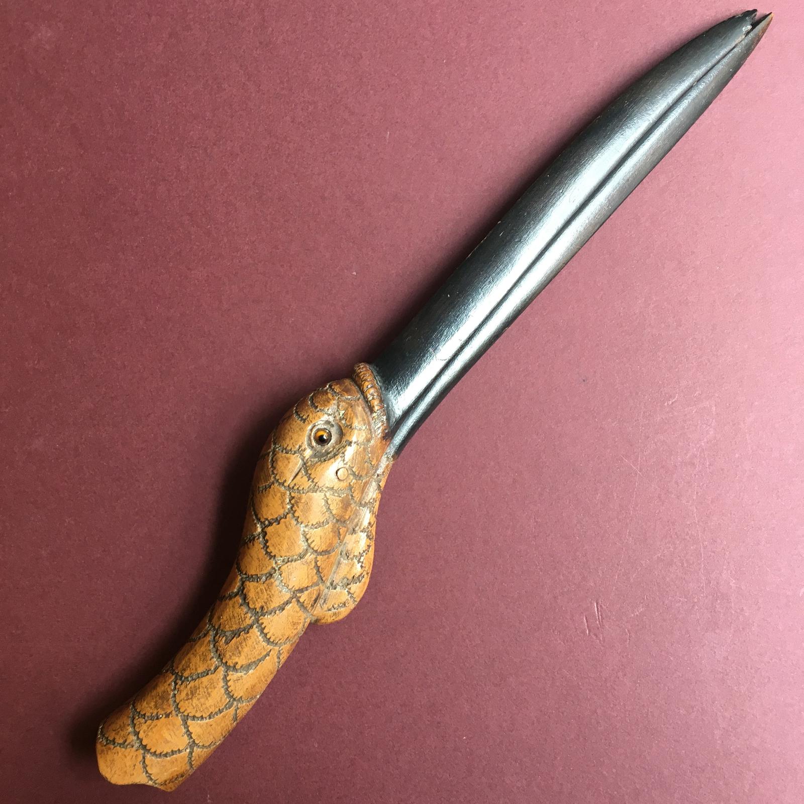 An Intriguing Large Treen Stork with Scissor Like Beak - A Ribbon Puller / Threader? (1 of 10)