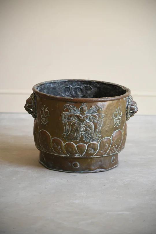 Georgian Brass Cauldron Coal Bin (1 of 12)
