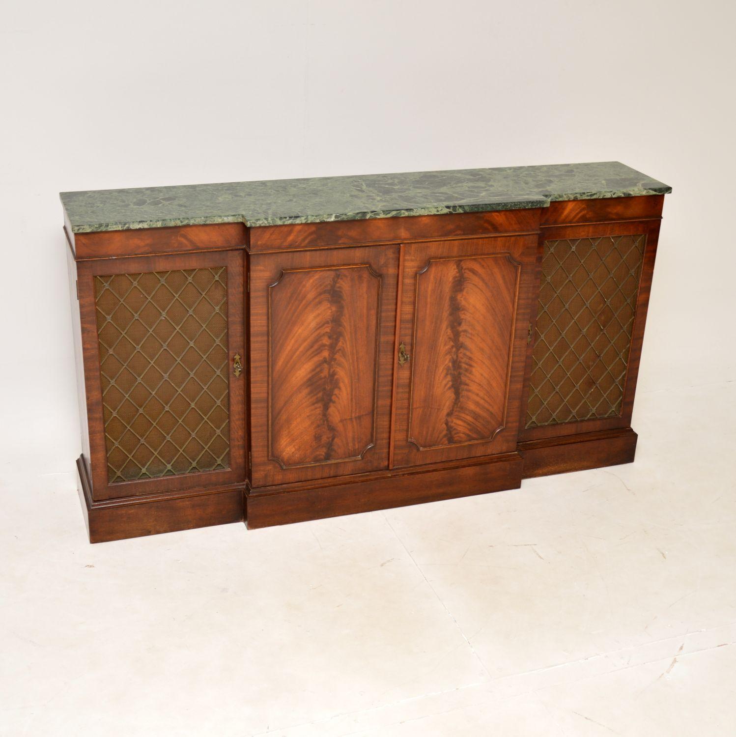 Marble Top Grill Front Mahogany Sideboard (1 of 9) Marble Top Grill Front Mahogany Sideboard (1 of 9)