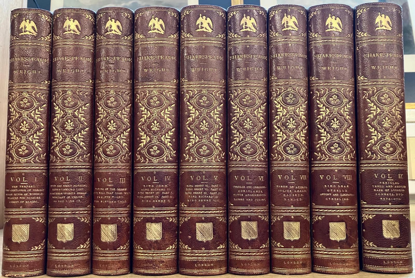 1892 Works of William Shakespeare Cambridge Edition Zaehnsdorf Leather Bindings (1 of 5) 1892 Works of William Shakespeare Cambridge Edition Zaehnsdorf Leather Bindings (1 of 5)