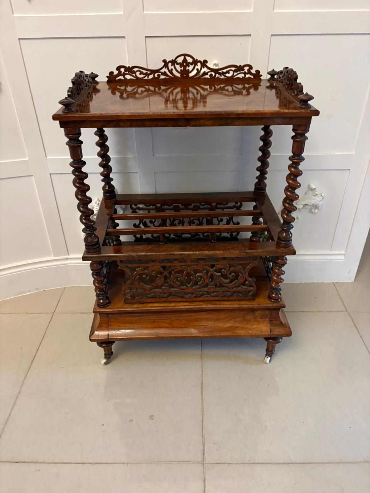 Antique Victorian Burr Walnut Canterbury Magazine Rack / Occasional Table (1 of 12) Antique Victorian Burr Walnut Canterbury Magazine Rack / Occasional Table (1 of 12)
