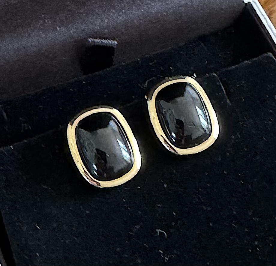 1980s Pair of Christian Dior Gold Plated & Onyx Earrings (1 of 5)