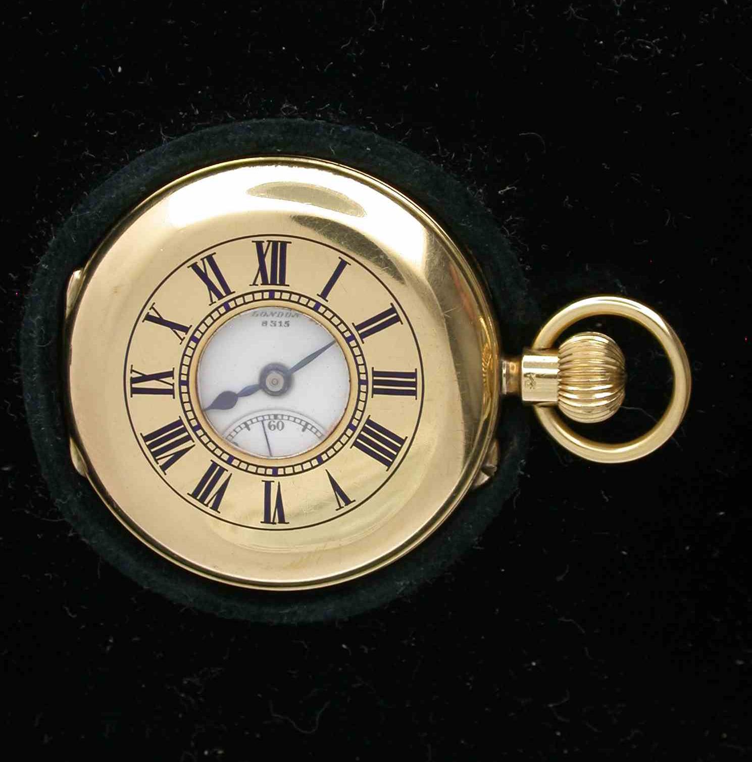 18Kt Yellow Gold Clerke Half Hunter Pocket Watch Hallmarked for London 1909 (1 of 9) 18Kt Yellow Gold Clerke Half Hunter Pocket Watch Hallmarked for London 1909 (1 of 9)