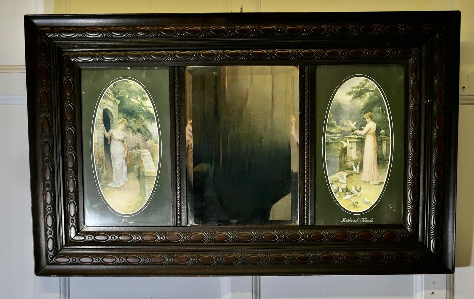 Victorian Triple Wall Mirror & Prints (1 of 6)