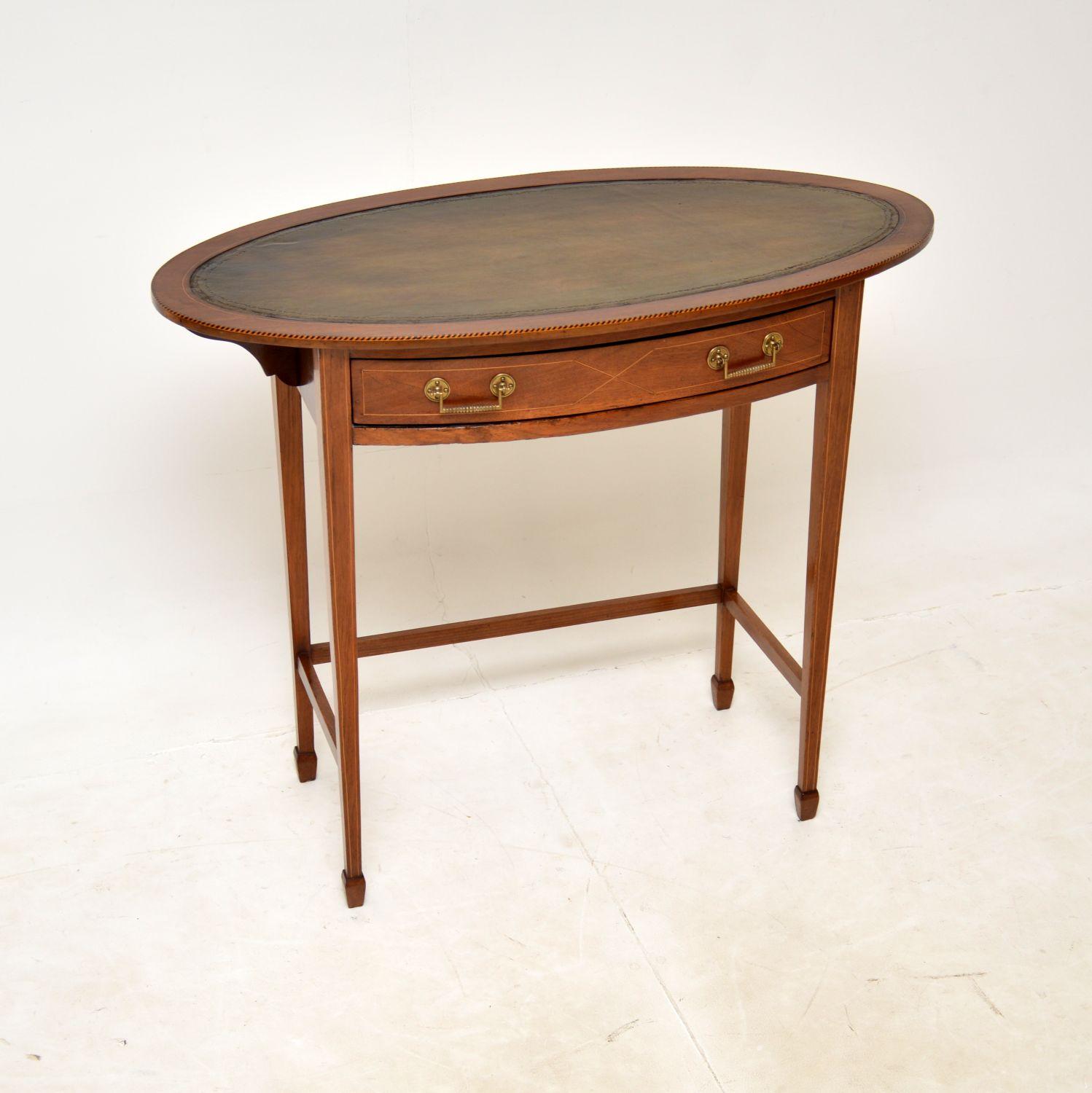 Antique Edwardian Inlaid Mahogany Writing Table (1 of 12) Antique Edwardian Inlaid Mahogany Writing Table (1 of 12)