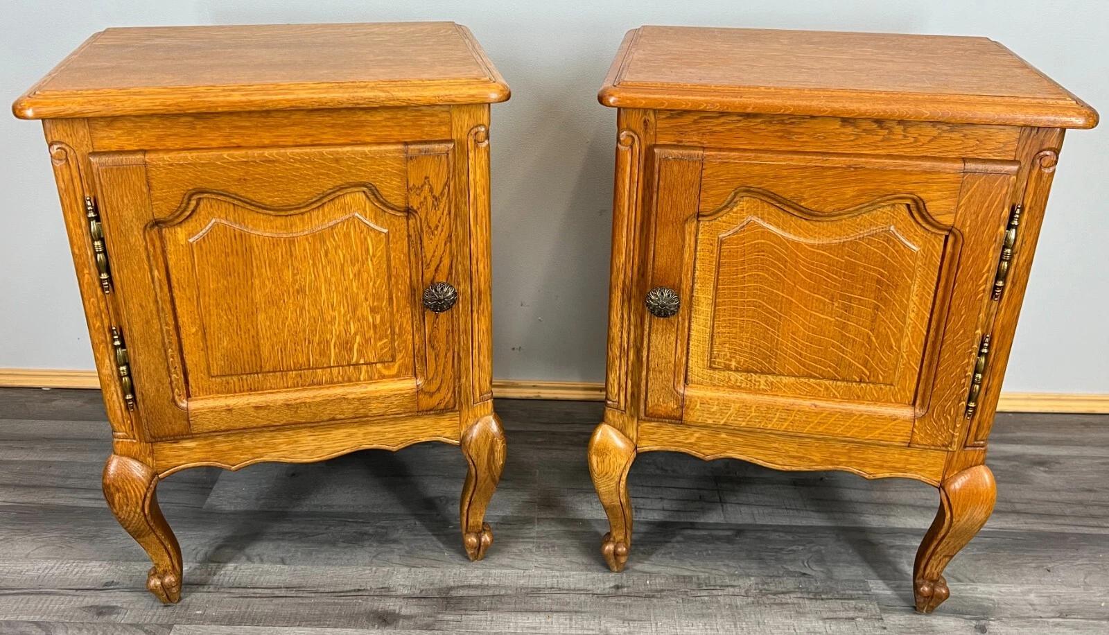 Pair of Bedside Tables Style Vintage French Oak Nightstands (1 of 10) Pair of Bedside Tables Style Vintage French Oak Nightstands (1 of 10)