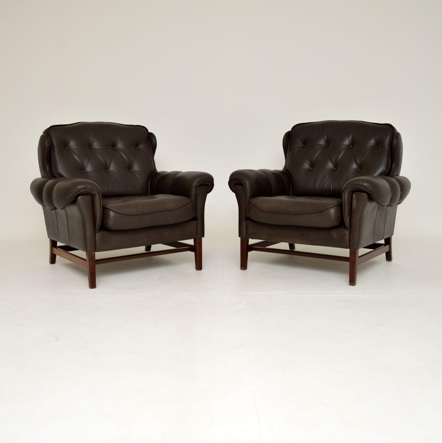 1960's Pair of Danish Leather Armchairs (1 of 11) 1960's Pair of Danish Leather Armchairs (1 of 11)