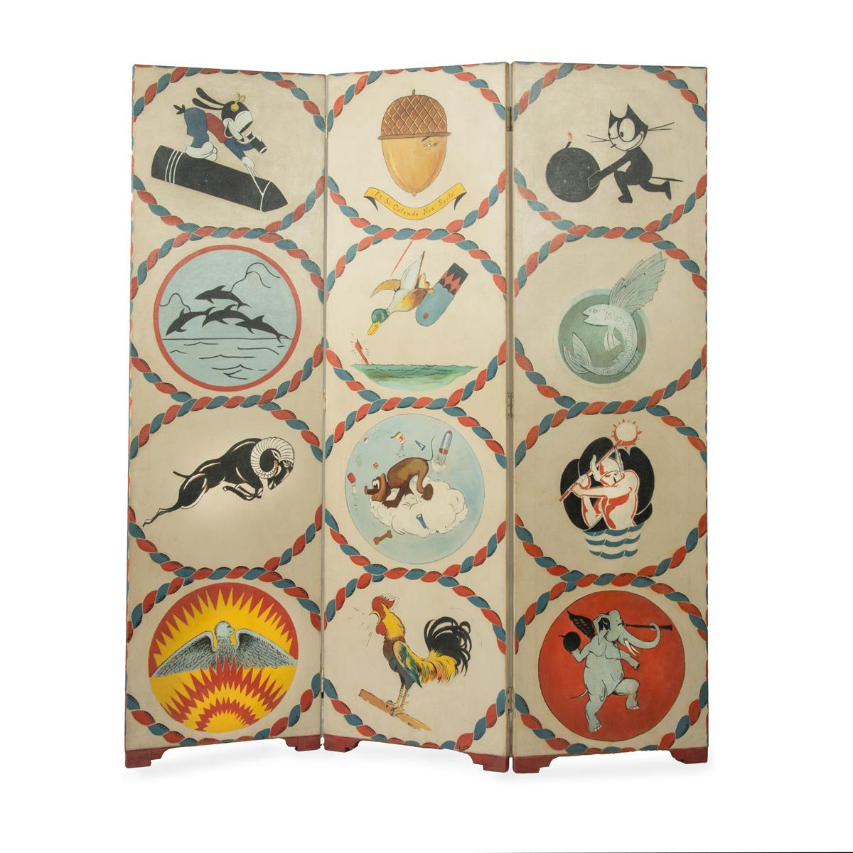 Highly Unusual Screen with United States Naval Insignia of Presidential Interest (1 of 15)