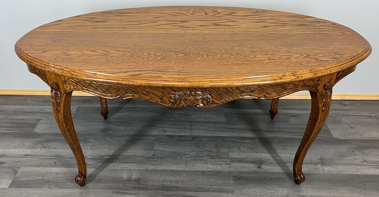 Vintage French Coffee Table Ornate Carved Wood (1 of 9)